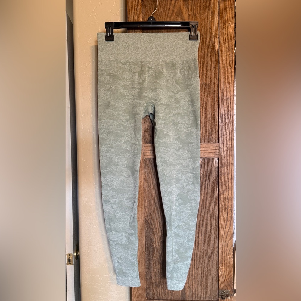 Gymshark Sage Green Camo Leggings